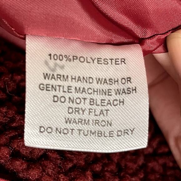 I.AM.GIA Pixie Teddy Jacket Burgundy Red Size XS Full Zip Oversized Revolve - Picture 12 of 14